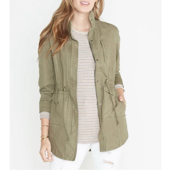 Marine Layer Elle Jacket Utility Hooded Cotton Military Outdoor Gorpcore Green S - Picture 1 of 13